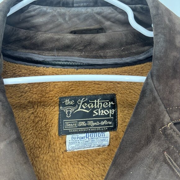 The Leather Shop Vintage Brown Suede Jacket Mens Size 46 Western Rustic *Read - Picture 4 of 16
